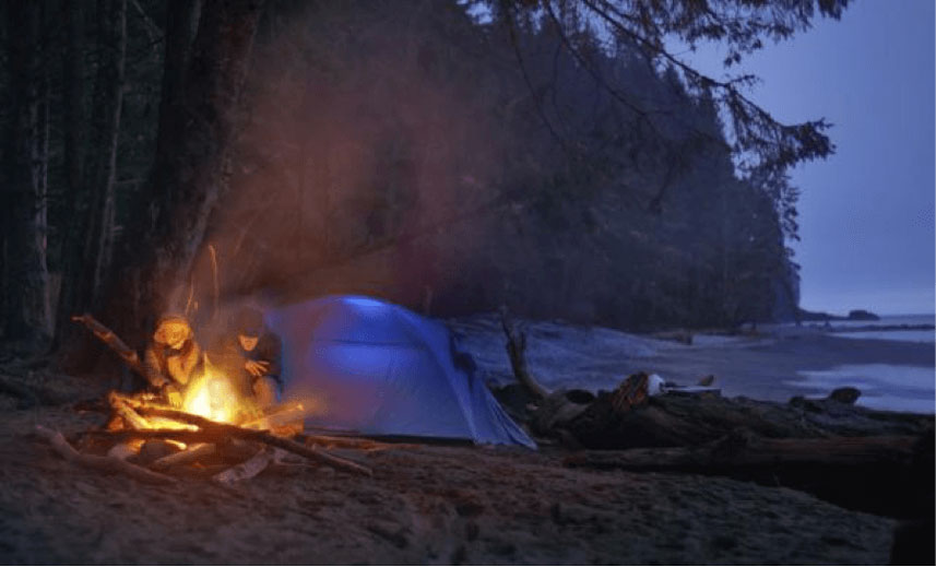 campfire on the beach