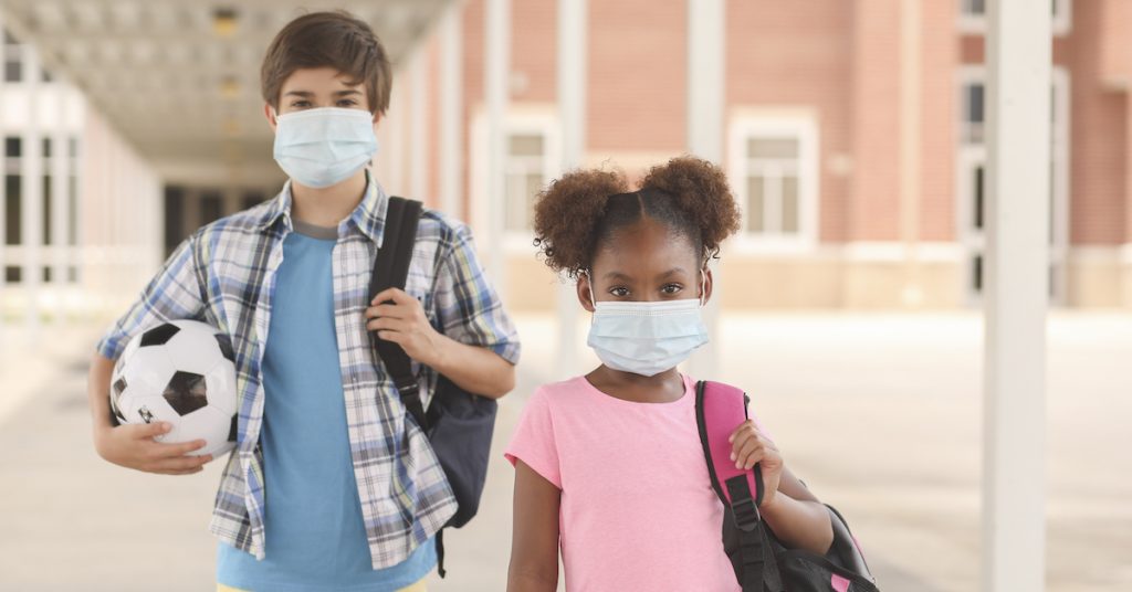 Picture of students wearing masks